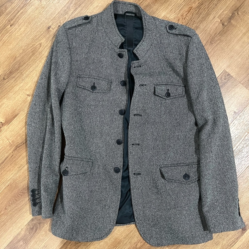 Heather light brown wool men’s jacket